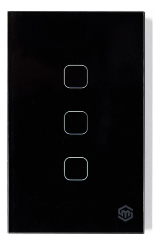 Tecla Touch Wifi Inteligente 3 Interruptores Sm 10 A 220v Negro