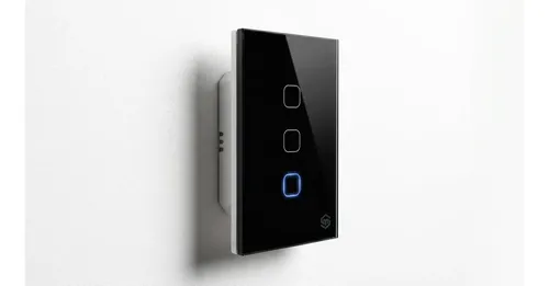 Tecla Touch Wifi Inteligente 3 Interruptores Sm 10 A 220v Negro