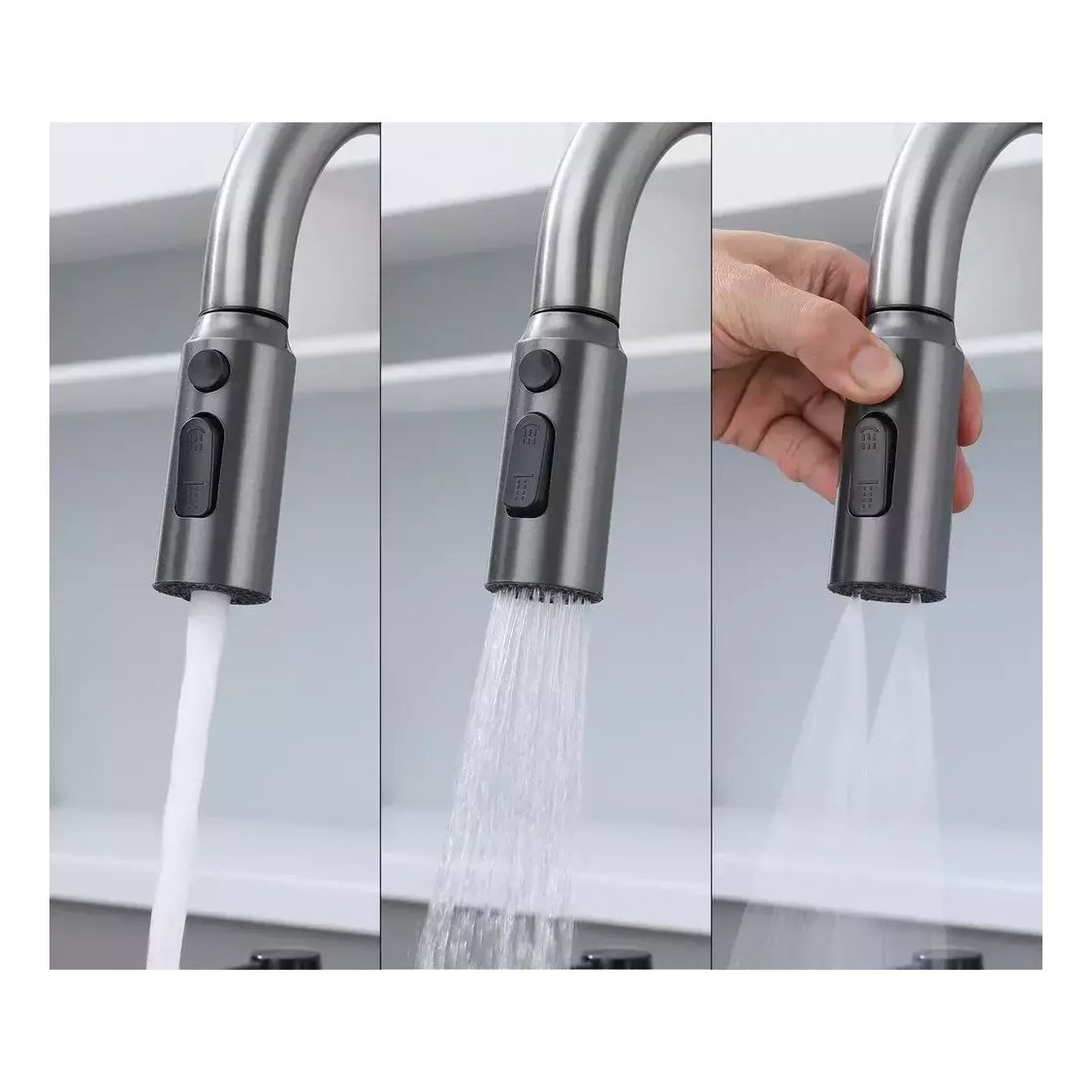 Bacha inteligente multifunción de acero Inoxidable nanoblack con grifería y accesorios